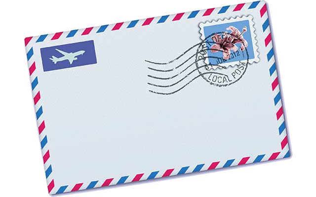 Stock image of a postal envelope